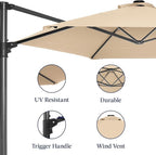 Best Choice Products 10ft Offset Cantilever Hanging Market Patio Umbrella - Image 7