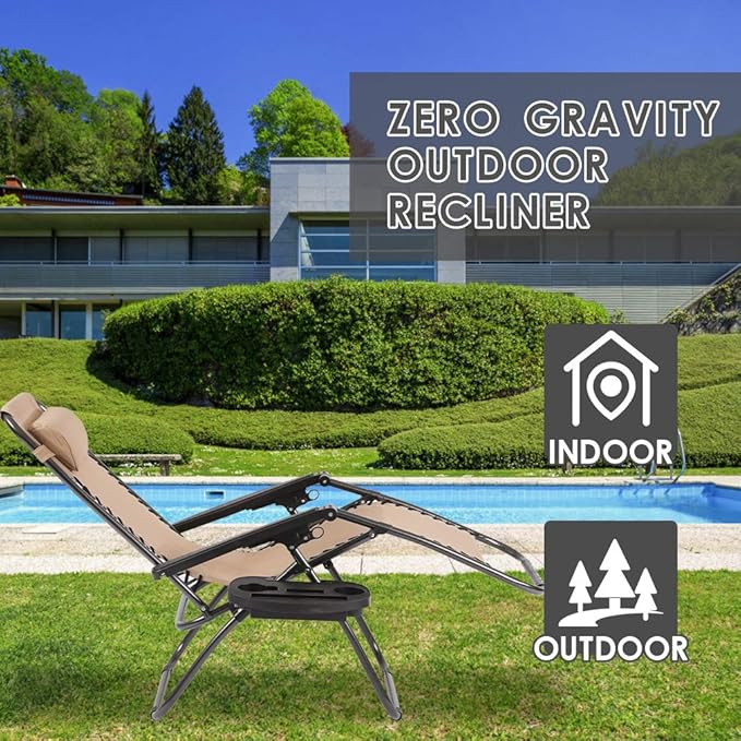 Set of 2 Zero Gravity Chairs Lounge Chair - Image 4