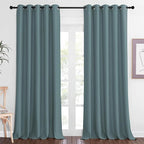 NICETOWN Blackout Greyish Blue Curtain & Drape 102 inches Long by NICETOWN