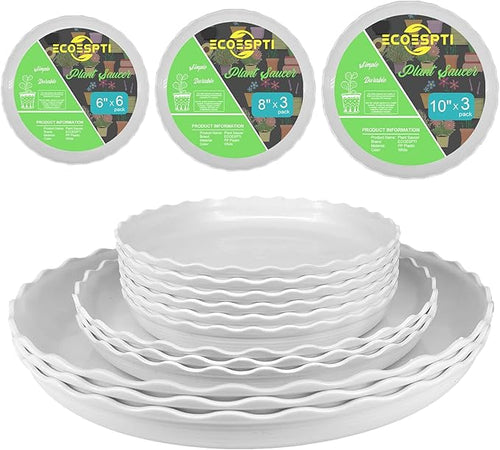 12Pcs Plant Saucer, 6 8 10 Inch Durable Plastic Plant Trays by Lifecouldbesointeresting