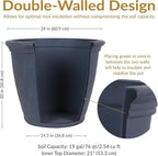 Sunnydaze 24-Inch Anjelica Large Plastic Pot - Image 7