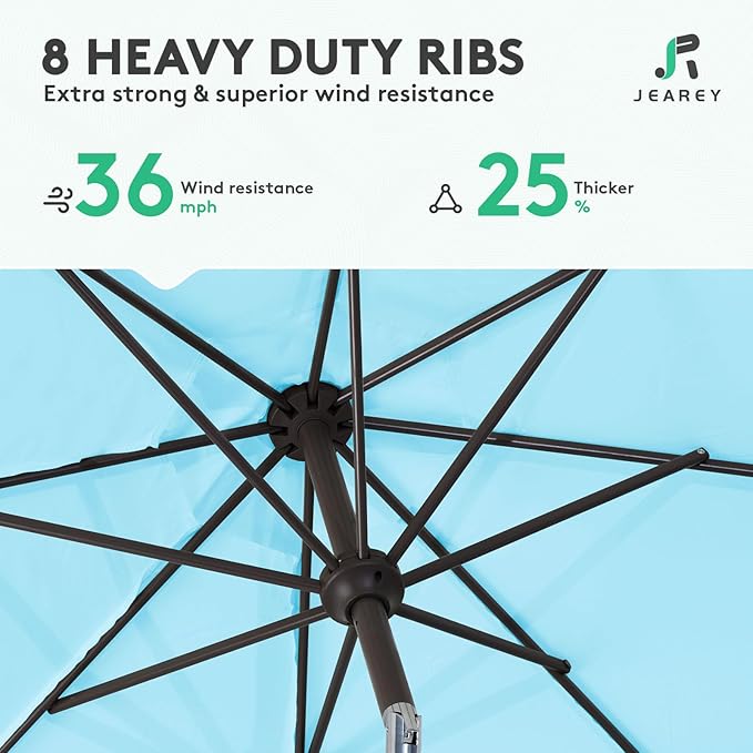 JEAREY 9FT Patio Umbrellas Outdoor Table Umbrella - Image 5