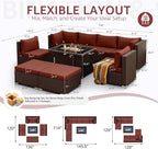 NICESOUL 9 Pcs Large Outdoor Patio Furniture Set - Image 4