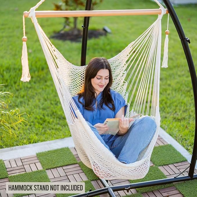 JoyView Hammock Chair with Spreader Bar Caribbean Hammock Swing Chair 300 LBS - Image 2