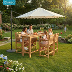 Ciokea Outdoor Bar Height Table Set of 5, Heavy-Duty All-Weather HDPE Patio Bar - Image 2