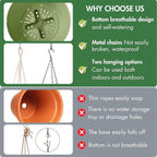 10 Inch Hanging Planters for Indoor Plants, Outdoor Hanging Plant Pot - Image 8