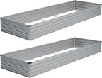 Vengarus 2 Pack 12x4x1FT Galvanized Raised Garden Bed Kit, Outdoor Metal by Vengarus