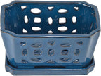 W&W Orchid Pot with Holes and Saucer - Image 3