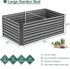 Land Guard 8×4×2 ft Galvanized Raised Garden Bed Kit, Galvanized Planter Raised - Image 2