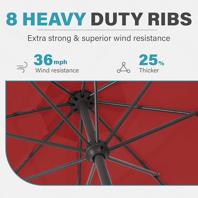 MEWAY 12ft Patio Umbrella Outdoor Table Umbrellas - Image 5