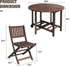 Devoko 5 PCS Patio Furniture, Patio Dining Set Acacia Wood Outdoor Table and - Image 7