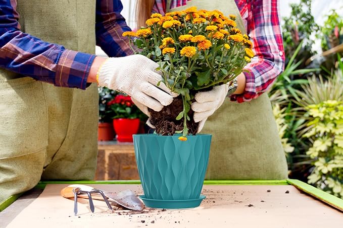 7 Inch Plant Pots 5 Pack, Flower Planters - Image 6