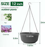 T4U 12 Inch Large Hanging Planters - Image 2
