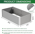 FRIZIONE 2pcs Tall 6x3x1.5ft Galvanized Raised Garden Bed Outdoor, Steel Garden - Image 3