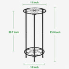 CASIMR Plant Stand Indoor Outdoor, Metal Rustproof Flower Shelf 2 Tier 23.9 inch - Image 5