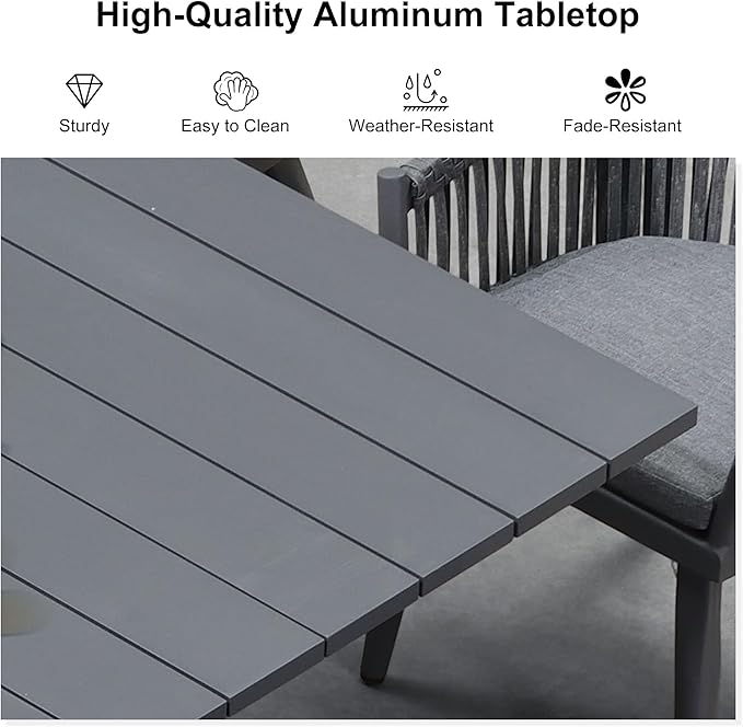 PURPLE LEAF 12 Pieces Patio Dining Set - Image 5