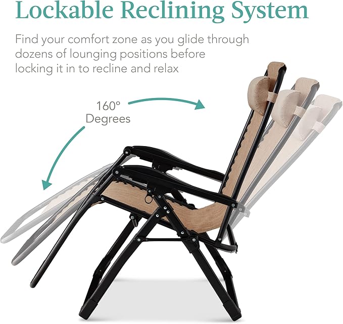 Best Choice Products Oversized Zero Gravity Chair, Folding Outdoor Patio - Image 7