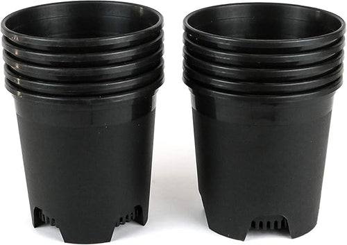 5.5 Inch Gardening Flower Pots 10-Pack Black Pot Liners 0.5 Gallon Nursery Pot - Image 2
