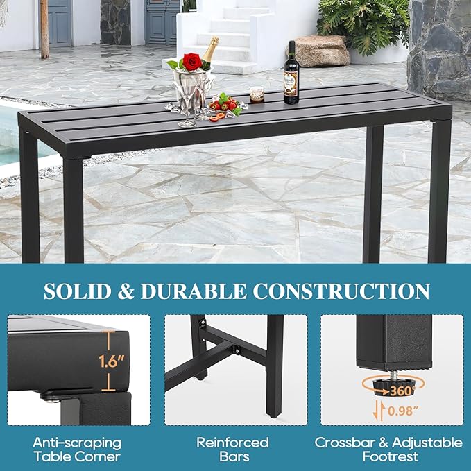 Outdoor Bar Table, Patio Console Pub Height Table - Image 5