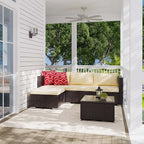 Aiho Patio Furniture Set All Weather Outdoor Sectional Patio Sofa Set - Image 7