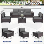 ALAULM 6 Pieces Patio Furniture Set, Oversized Seat/Armrest and High Back - Image 3