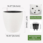 Dexceder 15x14 Rattan Self Watering Planter - Image 3