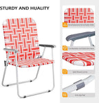 VINGLI Patio Lawn Webbed Folding Chairs Outdoor Beach Portable Camping Chair - Image 5