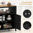 Tangkula Rattan Outdoor Storage Cabinet, Patiojoy Outdoor Cabinet - Image 6