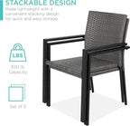 Best Choice Products Set of 2 Stackable Outdoor Wicker Dining Chairs - Image 5