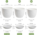 10/9/8 inch Medium Plant Pots, Flower Pots - Image 3
