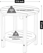 LZRS Round Adirondack Side Table Double End Table, Outdoor Side Tables - Image 3