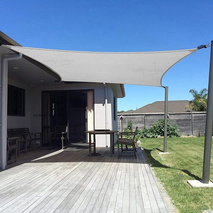 SUNNY GUARD Custom Size 14'x20' Silver Grey Sun Shade Sail Rectangle UV Block by SUNNYGUARD