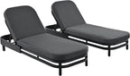 LUMISOL Outdoor Lounge Chair Set of 2, Modern Aluminum Chaise Loungers - Image 9