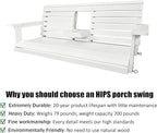 Poly Lumber 3-Seat Porch Swing, HIPS 5-Feet Bench Swing - Image 3