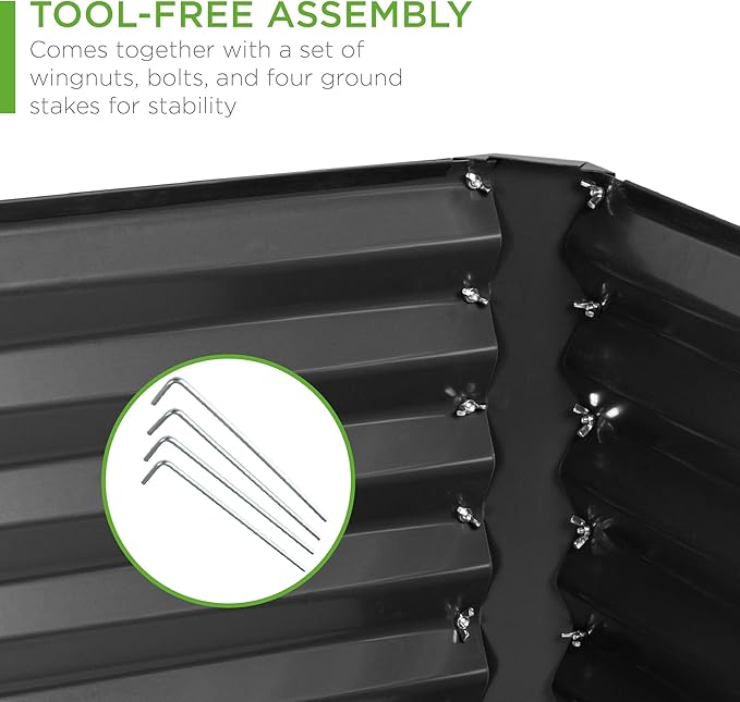 Best Choice Products 8x4x2ft Outdoor Metal Raised Garden Bed, Deep Root Planter - Image 5
