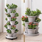 Vertical Strawberry Planter 3 Tier Hanging Vertical Gardening Stackable Planter - Image 7