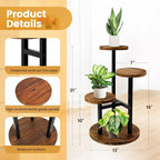 GEEBOBO 3 Tier Plant Stand Indoor, Metal Wood Plant Stands - Image 3