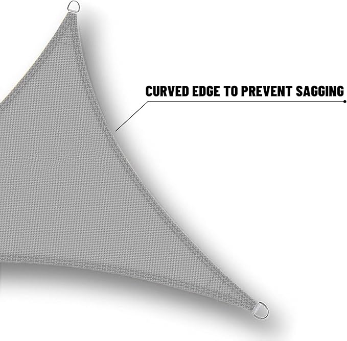 SUNNY GUARD Waterproof Sun Shade Sail 12'x15'x19.2' Charcoal Right Triangle UV - Image 5