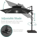 Best Choice Products 10x10ft Cantilever Patio Umbrella w/Base Included - Image 4