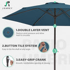JEAREY 7.5FT Patio Umbrella Outdoor Market Umbrella - Image 3