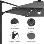 Best Choice Products 10ft Solar LED Offset Cantilever Hanging Market Patio - Image 8