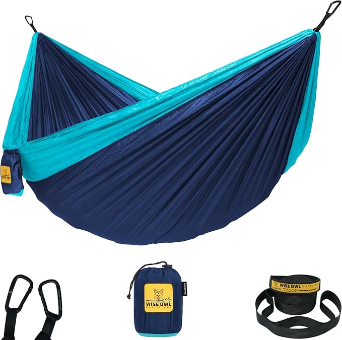 Wise Owl Outfitters Camping Hammock – 500lbs Portable Hammock by WiseOwlOutfitters
