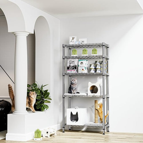 1250 lbs 5 Tier Shelf Metal Storage Shelves Wire Rack Closet Organizers - Image 2