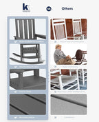 KINGYES Oversized Outdoor Rocking Chair Set of 4, All-Weather Patio Rocking - Image 8