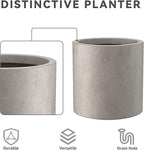Kante 12.6" Dia Round Concrete Planter, Modern Style Large Cylindrical Plant Pot - Image 8