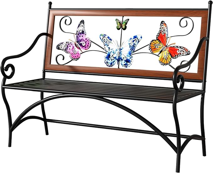 39.7" Outdoor Bench, Garden Bench, Patio Bench by KINGBO