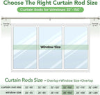 Curtain Rods for Windows 72 to 144, 1 Inch Adjustable Heavy Duty Long Window - Image 7