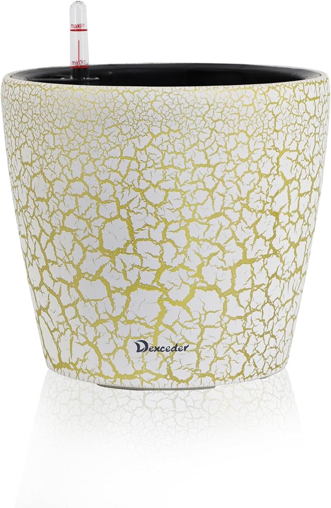 Dexceder 11x10 Inches Self Watering Planter Indoor Outdoor, Inner Pot Design by Dexceder