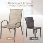 TLSUNNY Patio Chairs, Stackable Textilene Outdoor Dining Furniture - Image 8