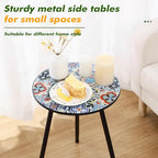 1 Pack Metal Outdoor Side Table Small Outside Round End Table - Image 4